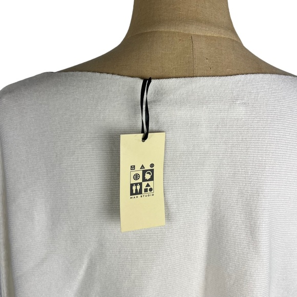Max Studio NWT Ivory knit bat sleeve studded bust sweater SZ 1X - Picture 5 of 10
